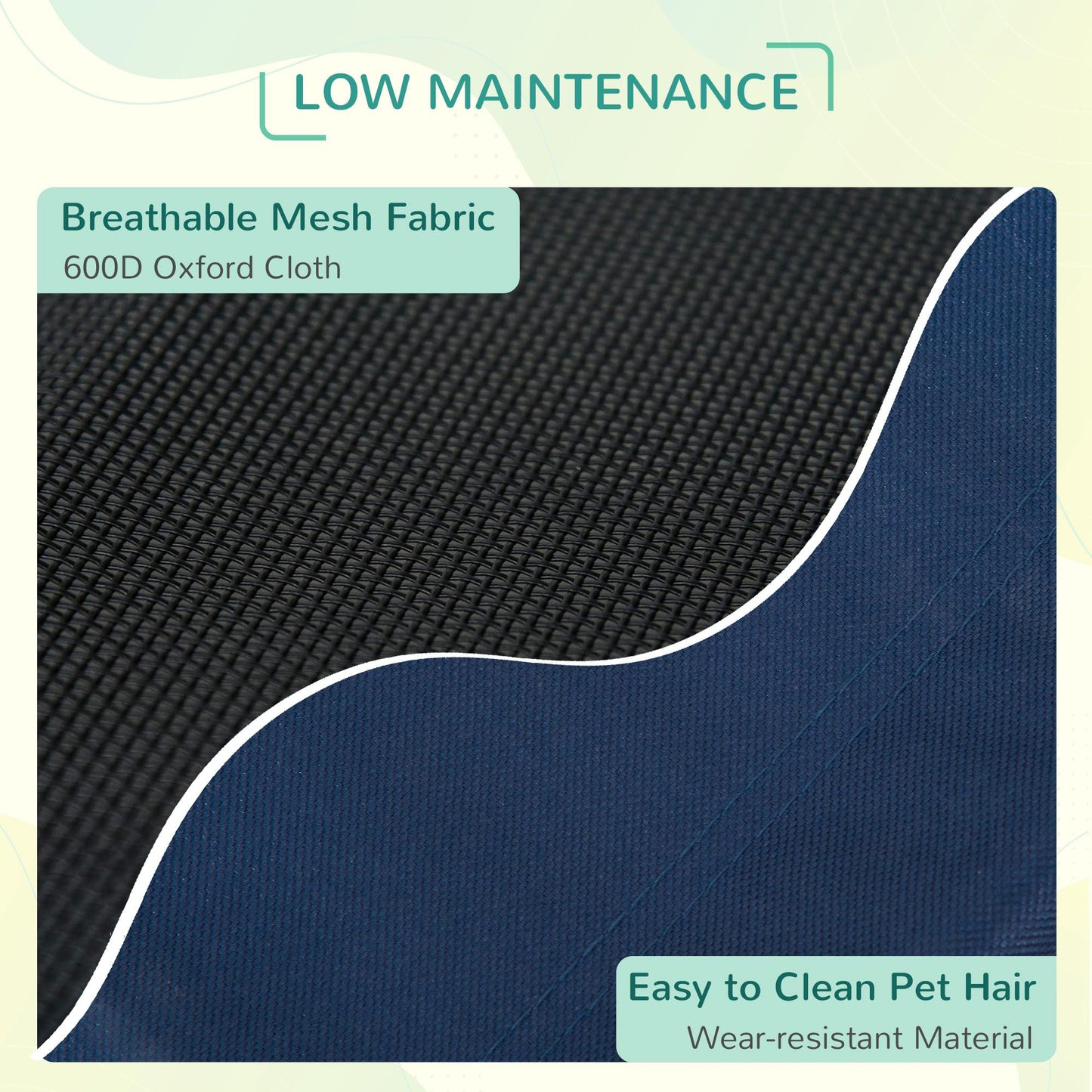 Dog Cat Puppy Pet Elevated Raised Cot Bed Portable Camping Basket – Blue (Medium)