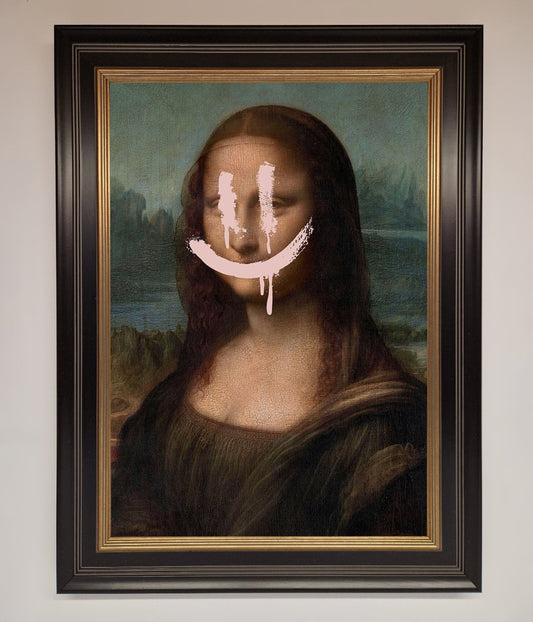 Smiley Mona Framed Poster