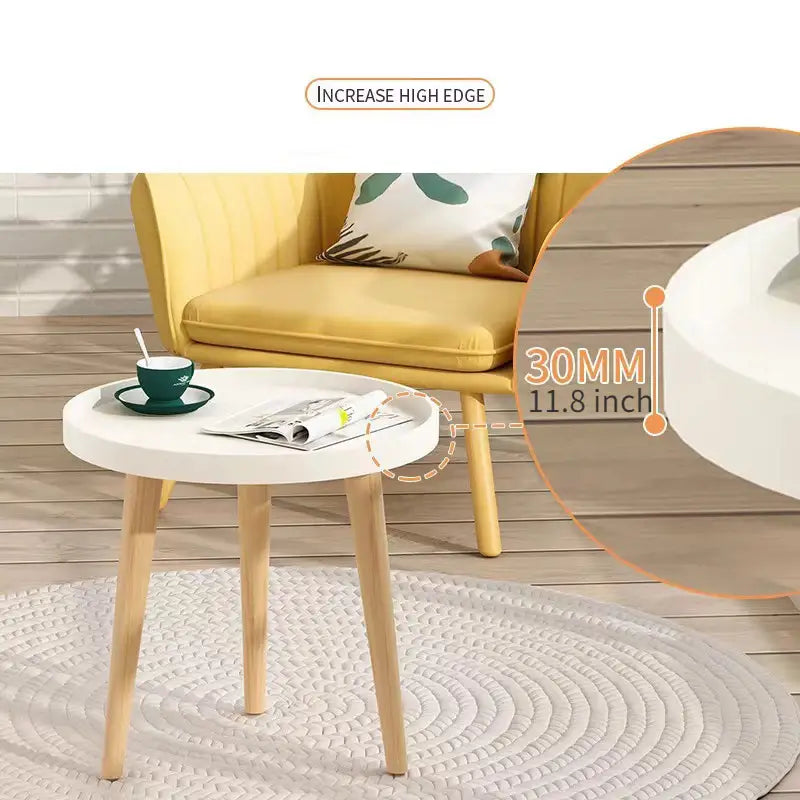 NNETM Embrace Elegance with the Round Coffee Table Boasting Three Harmonious Legs-2