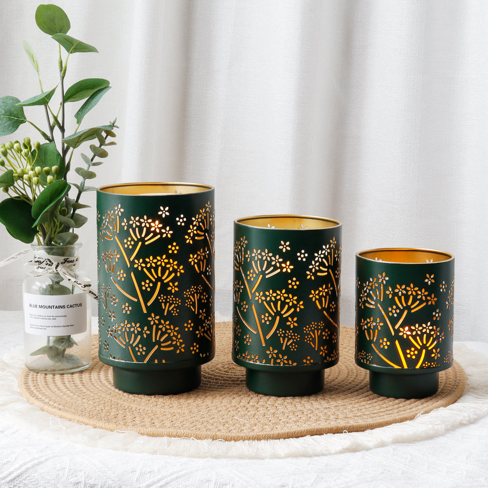 7.5"H Bronze Hurricane Pillar Candleholders