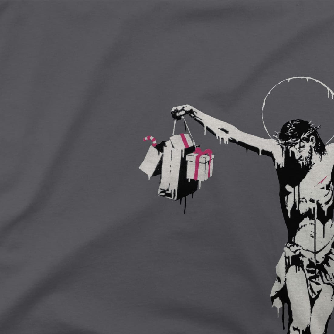 Banksy Christ with Shopping Bags Street Art T-Shirt