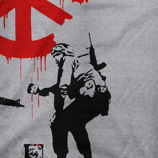Banksy - Soldiers Painting Peace Symbol 2006 Artwork T-Shirt
