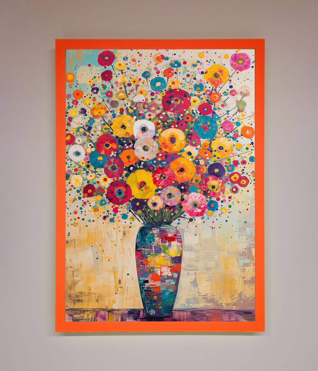 Klimt Style Flowers Framed Poster