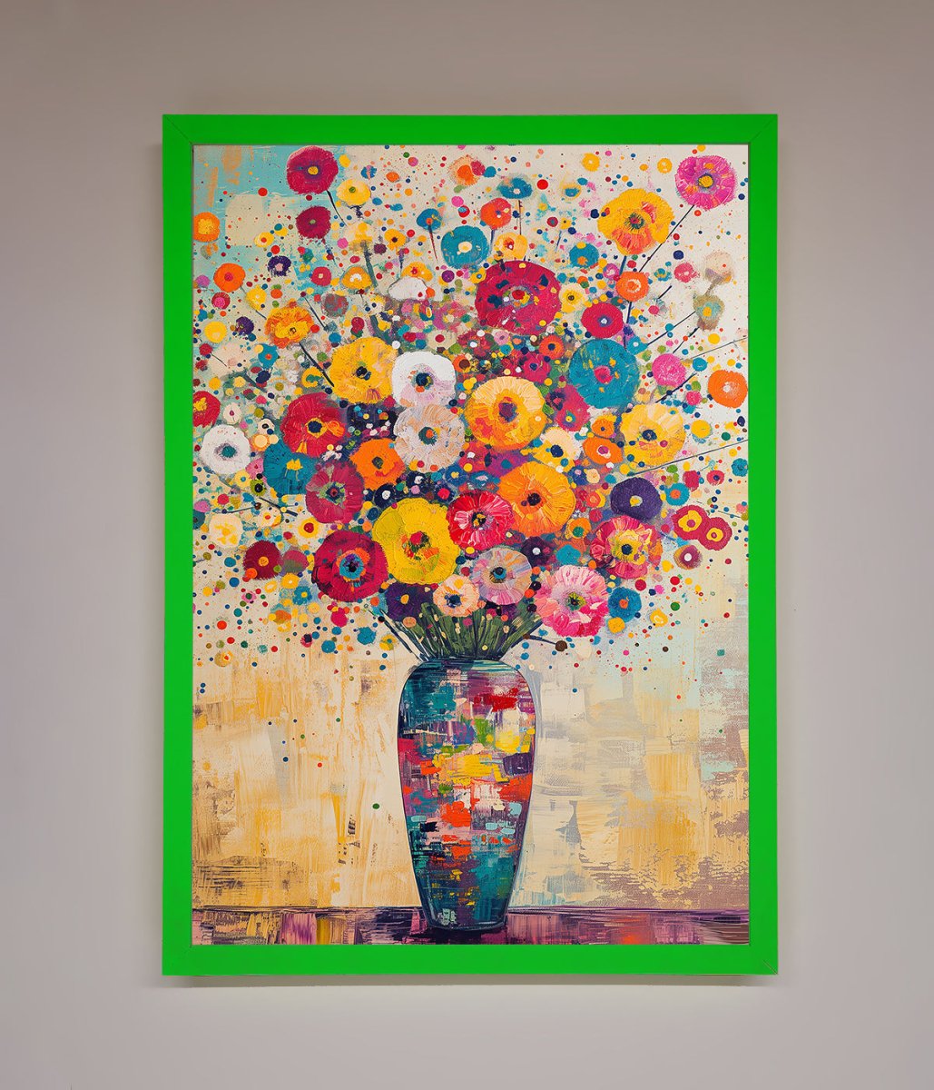 Klimt Style Flowers Framed Poster