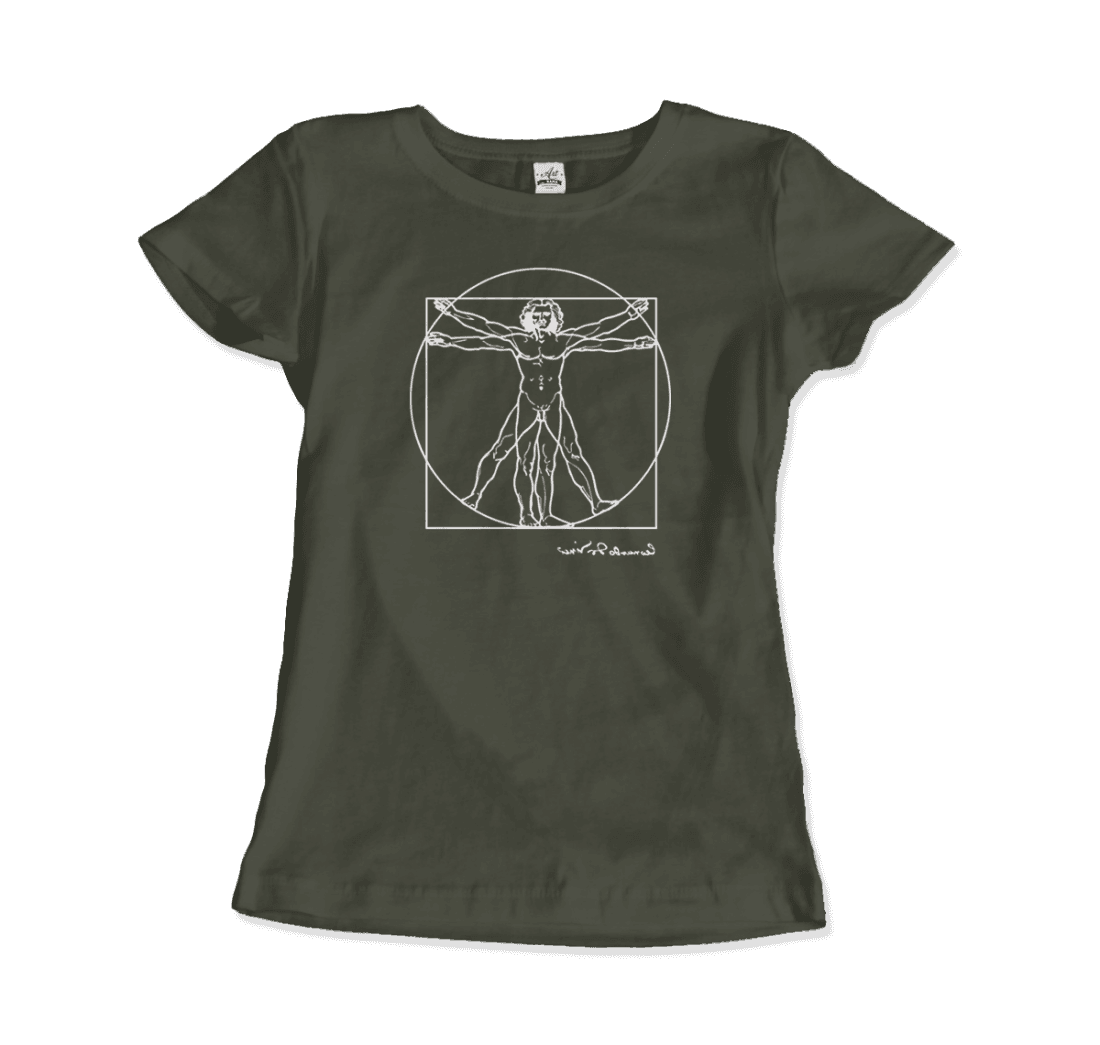 Leonardo Da Vinci, Vitruvian Man Sketch T-Shirt