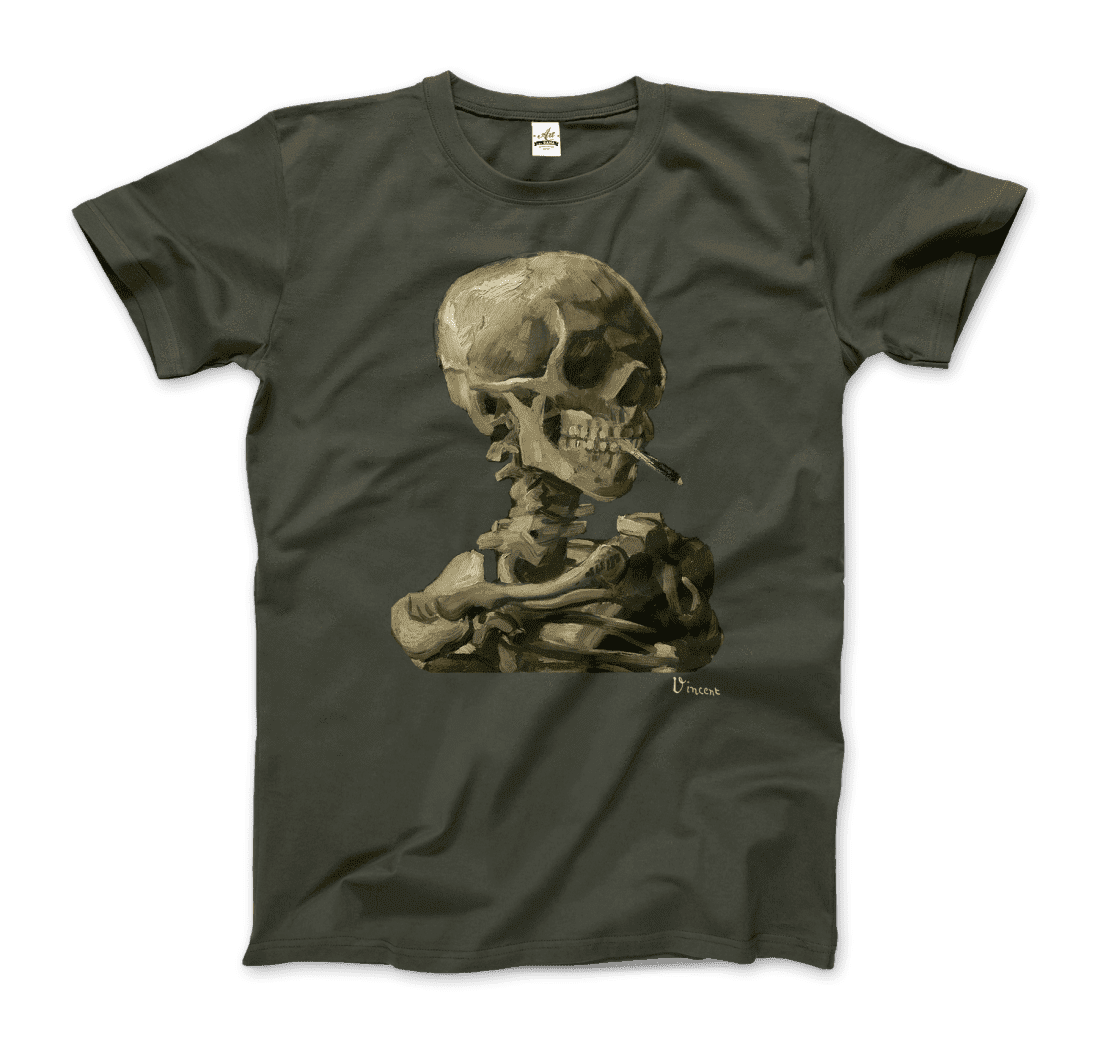 Van Gogh Skull of a Skeleton with Burning Cigarette 1886 T-Shirt